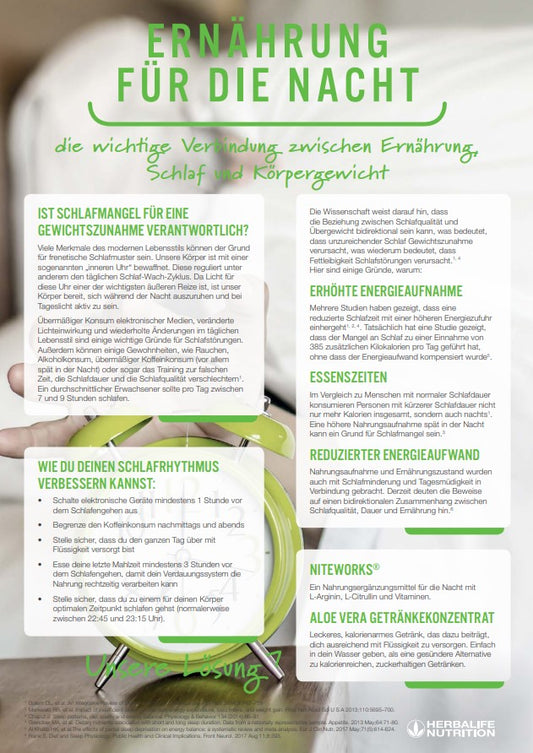 Ernährung für die Nacht - Herbalife tipps rund um gesunde Ernährung