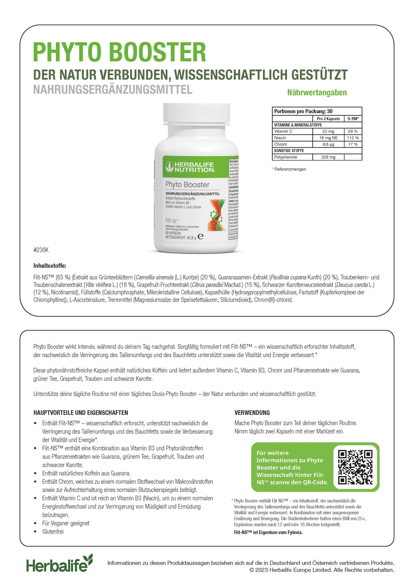 Phyto booster datenblatt