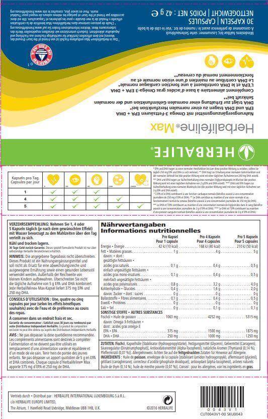 HERBALIFE - Herbalifeline® Max Nährwerte