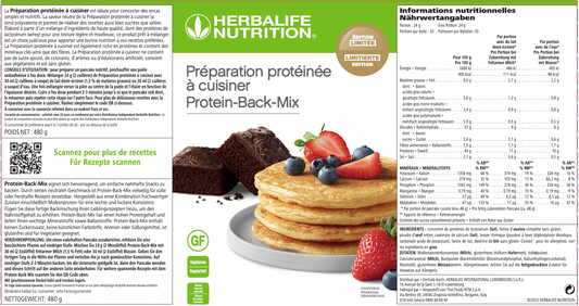 HERBALIFE - Protein-Back-Mix Limitierte Edition 480g Anwendungshinweise
