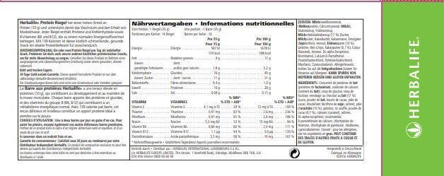 Herbalife Protein Riegel Nährwerte